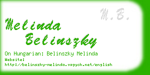 melinda belinszky business card